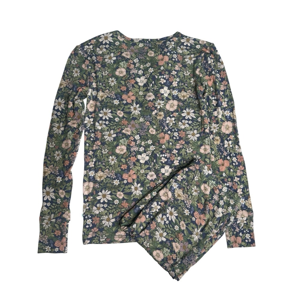 NWT Posh Peanut Country Blue Floral Long Sleeve Pajama Set Girls 10 12 Bamboo - Picture 2 of 8